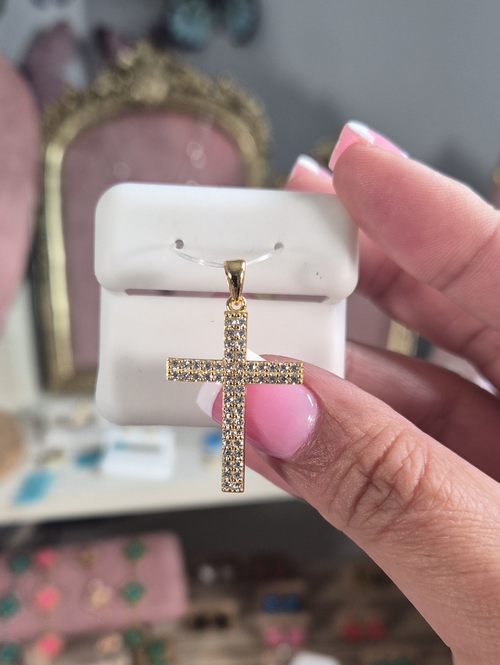 925 Moissanite Cross Pendant .62ct
